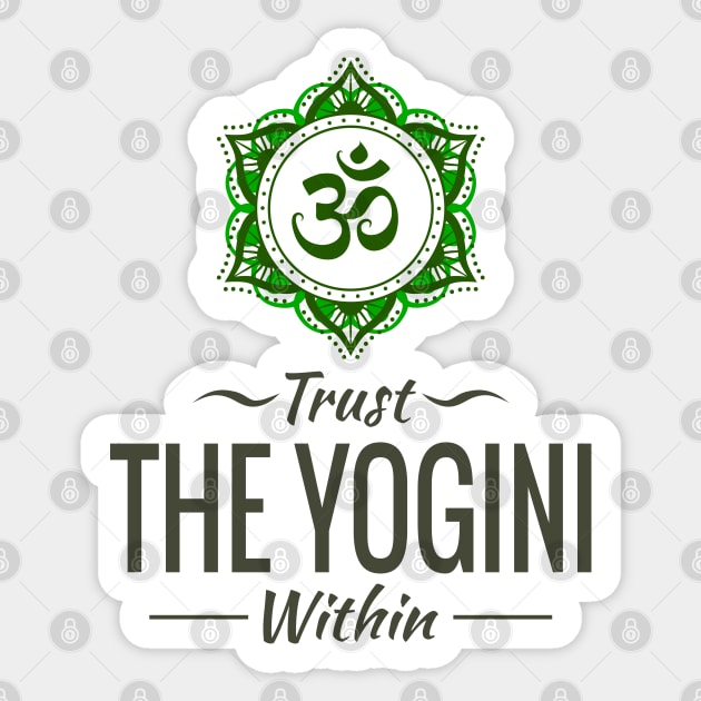 Trust The Yogini Within Om Mandala Sticker by RongWay